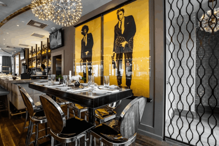 Indoor seating available at parc.