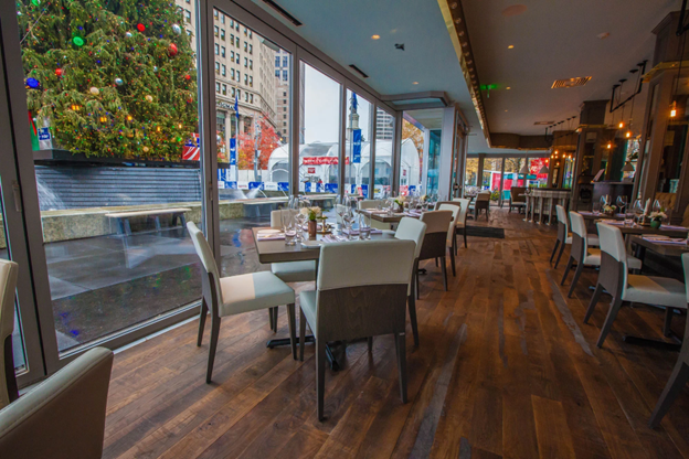 Indoor seating available at parc.